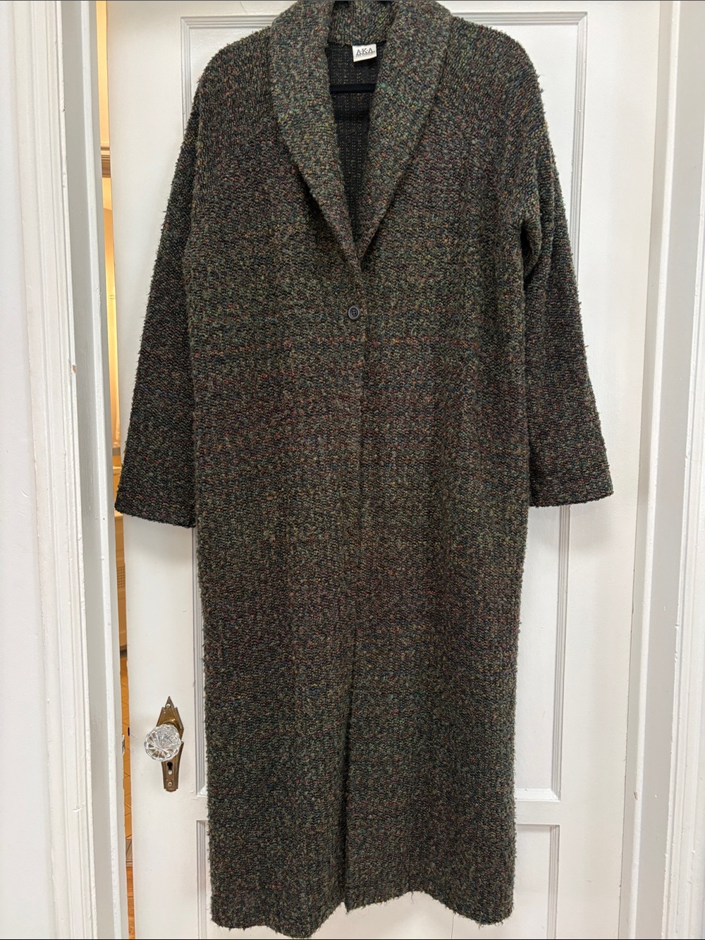 Aka Long Trench Coat - Green and brown